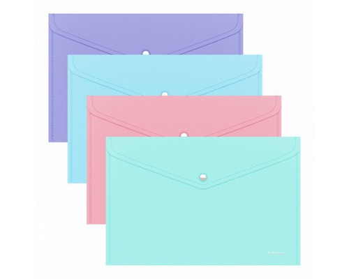Папка-конверт на кнопке А4 150мк Diagonal Pastel ErichKrause