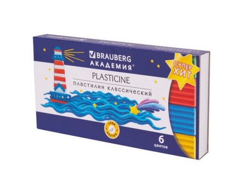 Пластилин 06 цветов "АКАДЕМИЯ ХИТ" Brauberg