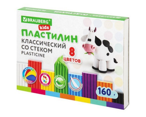 Пластилин 08 цветов KIDS Brauberg