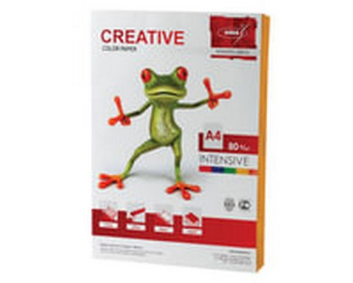 Бумага цветная А4 80г/м2 100л intensive CREATIVE