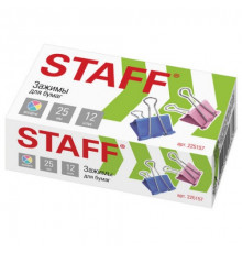 Зажимы для бумаг 25мм 12шт Staff