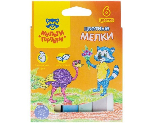 Мел цветной 06шт "Енот в Австралии" Мульти-Пульти