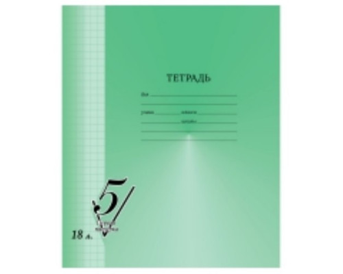 Тетрадь А5 18л клетка "Первая пятерка" BG