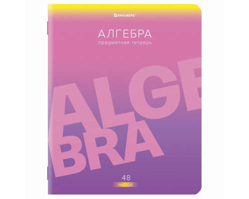 Тетрадь предметная А5 48л Алгебра GRADIENT Brauberg